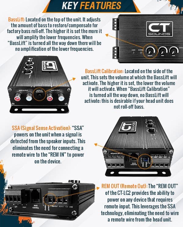 CT Sounds CT-LC2 2-Channel Line-Out Converter
